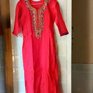 Pure Chanderi Gotapatti Kurti