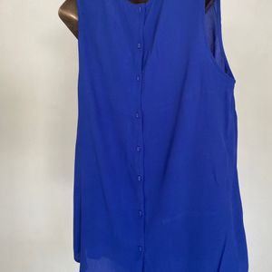 2Combo Blue Back Button Top,Grey GeorgShort Dress