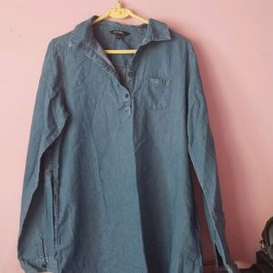 Denim karta with collar