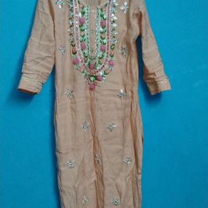 Mirror Embroidery Work Kurta Set With Dubatta