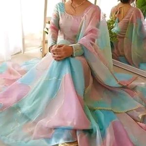 Anarkali Multicolored Suit Set