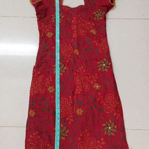 Red Beautiful Straight Kurta