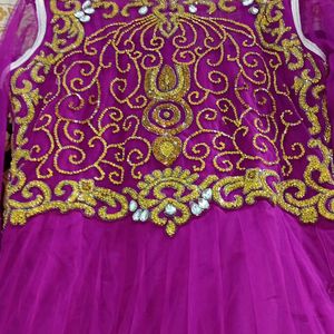 Beautiful Ethnic Purple Gown With Duppatta