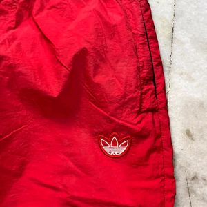 ADIDAS ORIGINALS RED BIG TREFOIL TRACKPANTS