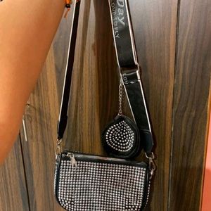 Rhinestone sling Bag You Can Use This As a Handbag