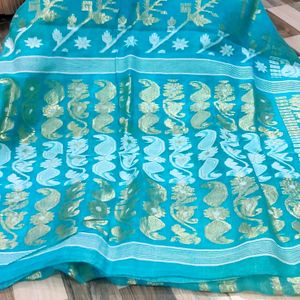 Firozi GOLDEN zari Pure Soft Jamdani Weaving