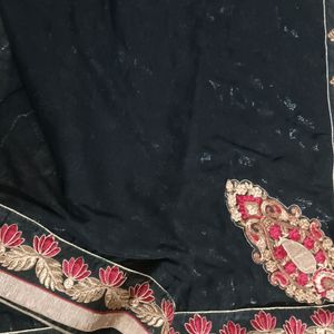 Black Embroided New Saree