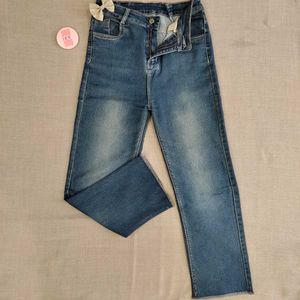 New Women Navy Blue Straight Fit Jeans