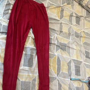 Red Stretchable Leggings For Women