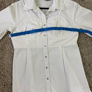 Cotton Shirt With Attached Bustier