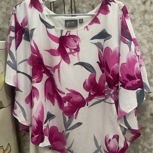 Pink Flower Printed Top