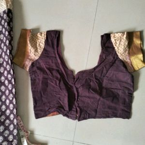 Branded Cotton Saree + Blouse ( Free)