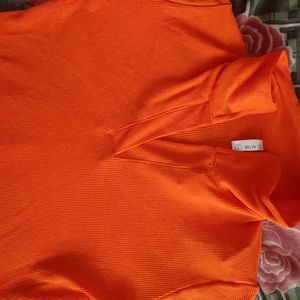 AUSK orange Crop Top