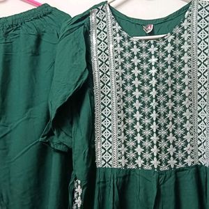 Green Kurti Pant Set