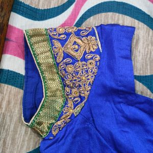 Mharoom + Blue+ Golden Party Wear Saree