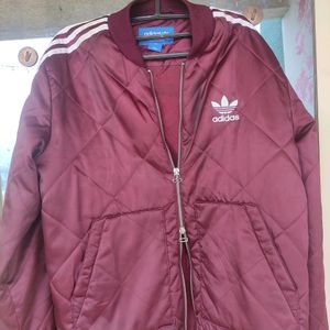 ADIDAS ORIGINALS MAROON BOMBER JACKET