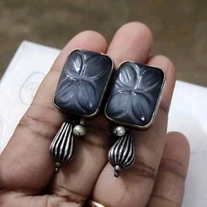 Gray Stone Replica Earrings