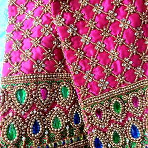 Pattu Saree With Heavy Maggam Blouse