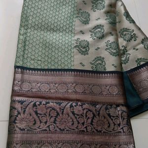 Pista Green Benaras Saree