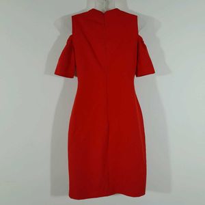 Red Cold Shoulder Partywear Dress For Women's