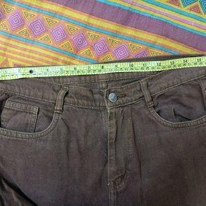 High Waist Straight Fit Brown Jeans