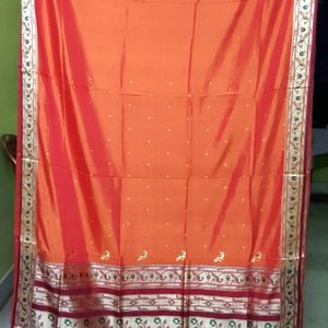 Orange Paithani Saree