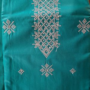 Green Unstitched Salwar Material