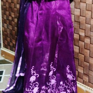 Long Dress With Dupatta,Colour Purple 🟣