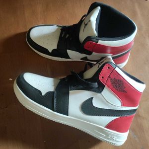 White Red Jordan Copy Sneakers