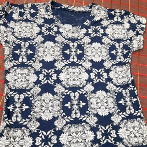 New Beautiful Print Blue Top