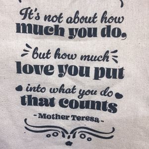 Rare Cotton Bag With Mother Teresa Quote