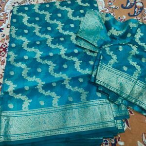 Organza Katan Saree With Blouse