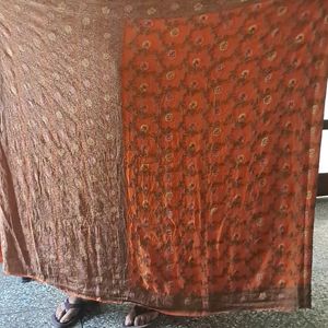 Orange Color Zari Saree