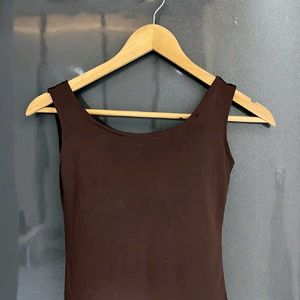 Brown Tank  And Olive Top