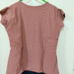 Black And Brown Colour Top With Two Layer Design