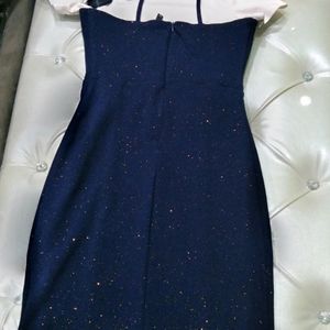 A navy blue coloured bodycon mini dress