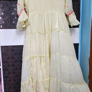 Full Length Ethnic Yellow Dress