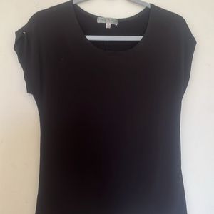 Black Viscose Elastic Top