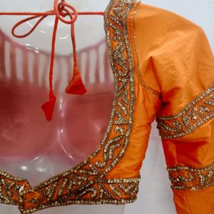 Orange Sequin Wedding Lehenga Choli