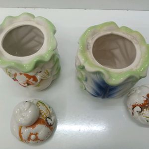 Antique Ceramic Container Pots