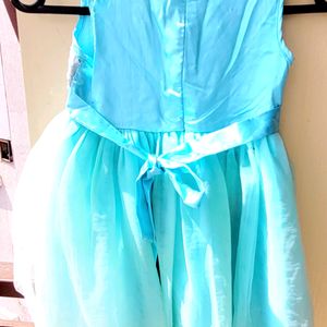 Turquoise Blue Sleeveless Sequin Girl Party Dress