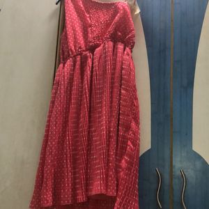 Pretty Pink One Shoulder accordion Dress