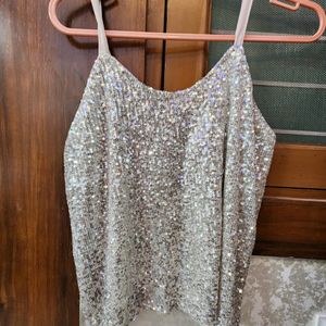 Shimmer Peach Color Top Party Wear