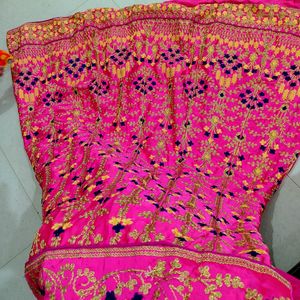 Pink Long Silk Fock With Heavy Work