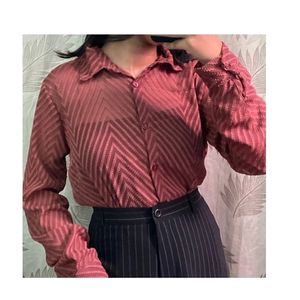 Women's sheer striped shirt