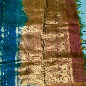 Multi  colour pure Gadwal saree