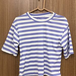 Purple & White Stripes Soft T-shirt