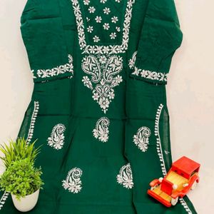 Lakhnawi Chikankari Cotton Kurti