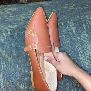 Brand New Brown Loafers with Gold Buckle - Size41