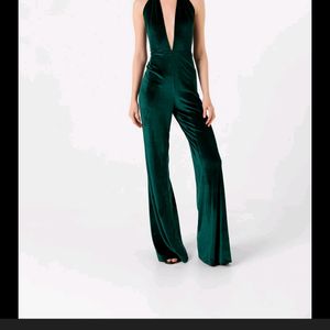 Zara Velvet Haulter Neck Jumpsuit